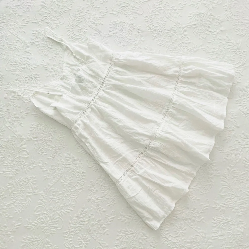NWOT Lulus Everyday Angel White Sleeveless Swiss Dot Lace Mini Dress Small - Picture 4 of 8